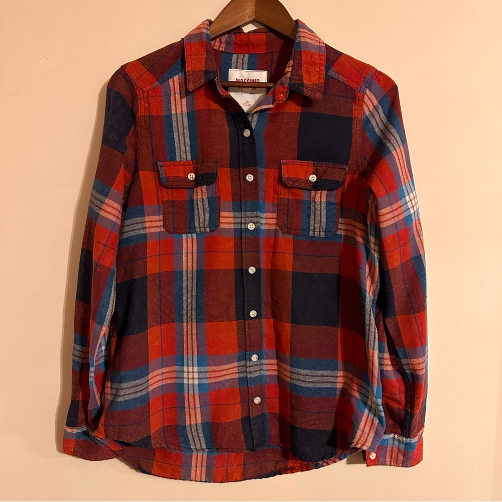 Mossimo Supply Co. Red and Blue Plaid Shirt